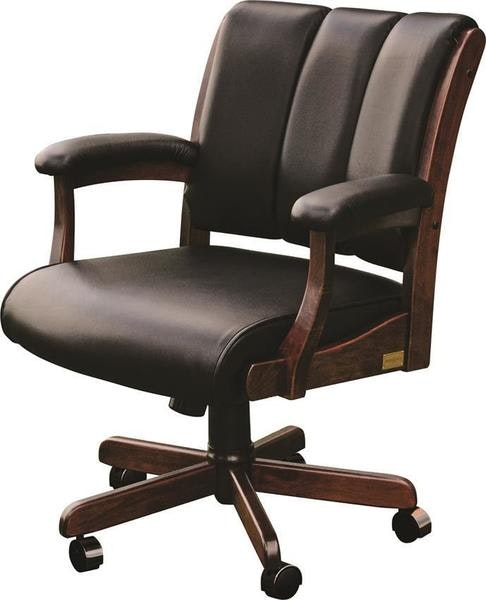 Amish Edelweiss Upholstered Swivel Office Chair with Arms