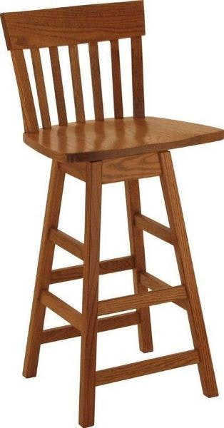 Amish Solid Wood Low Back Swivel Counter and Bar Stool