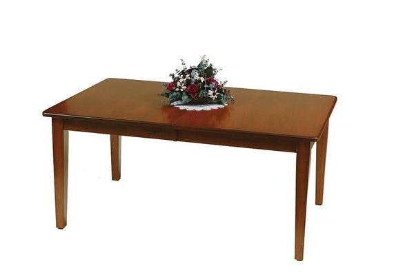 Amish Grand Shaker Solid Wood Leg Dining Table shown in Cherry Wood with our Washington Cherry Stain