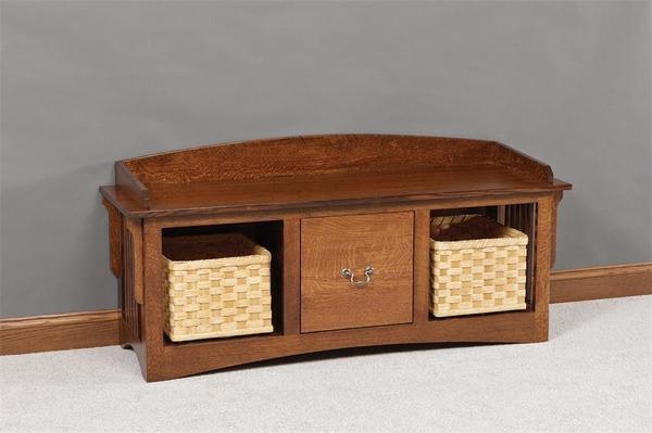 Amish Plainfield Slat Entryway Storage Bench