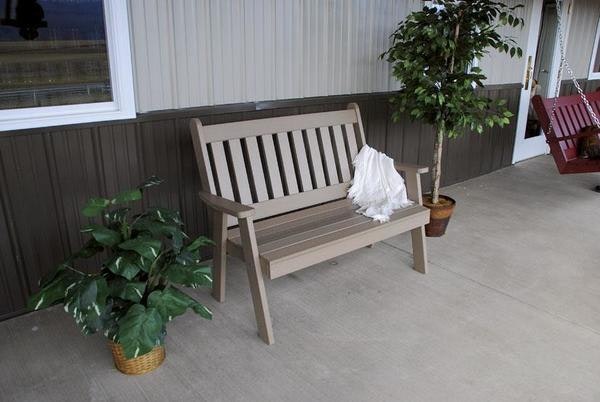 Amish Poly Outdoor Daisy Garden Bench