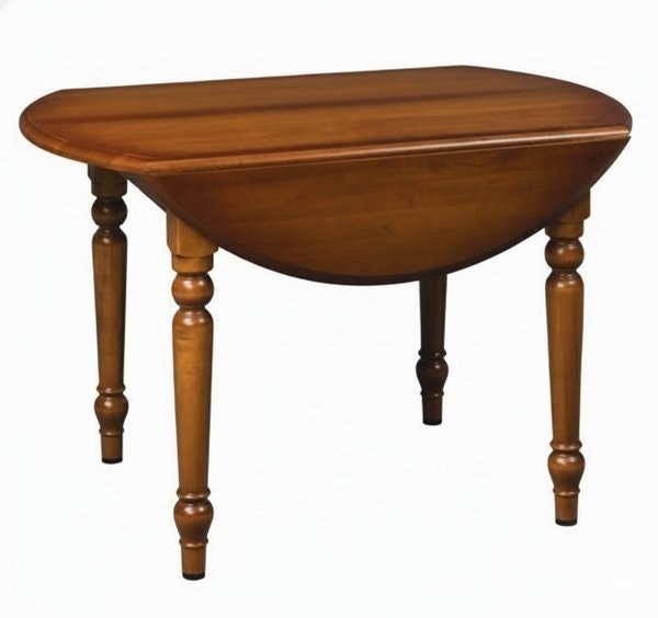 Amish Round Hamel Dropleaf Extension Dining Room Table
