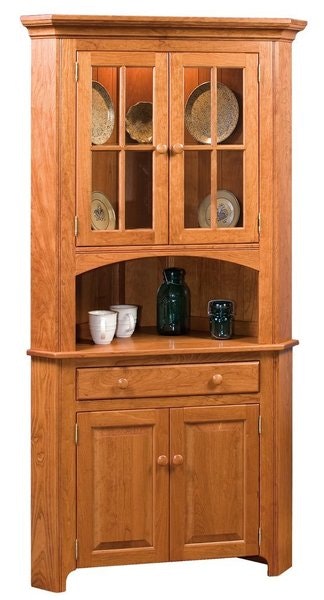 Amish Galloway Shaker 2-Door Corner Hutch