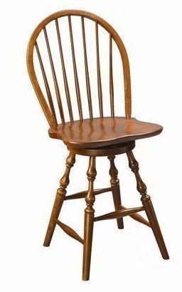 Amish Alexandria Windsor Swivel Counter and Bar Stool
