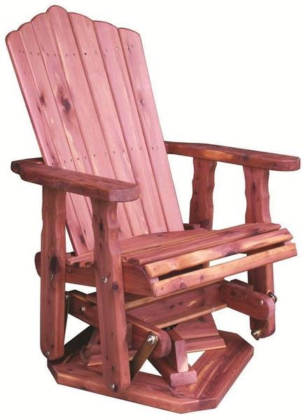 Amish Made Cedar Wood Outdoor Swivel Glider Chair