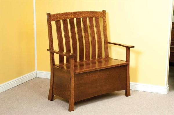 Amish Modesto Mission Storage Bench