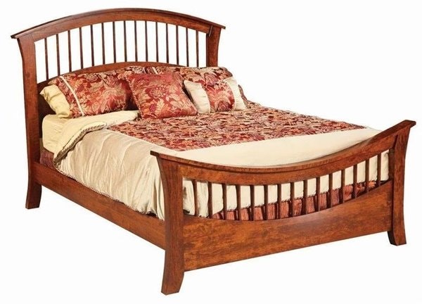 Amish Amber Arched Slat Bed