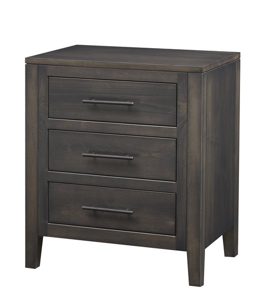 Amish Milan Solid Wood 3-Drawer Night Stand