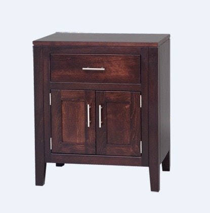 Amish Milan Solid Wood 2-Door Night Stand
