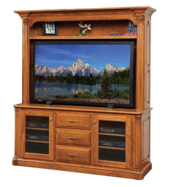 Amish Riverdale Plasma TV Stand with Optional Hutch Top