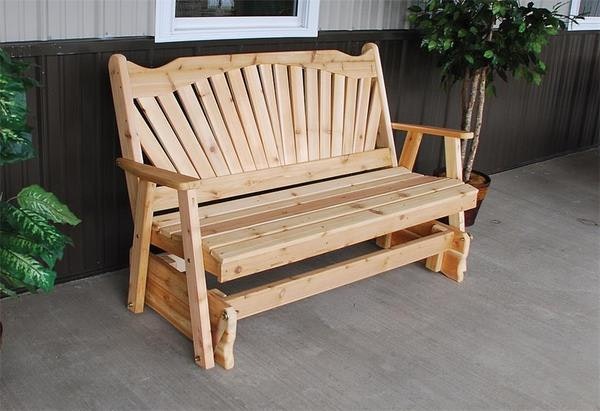 Amish Cedar Wood Fanback Glider