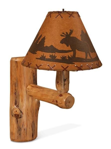 Amish Rustic Log Wall Light