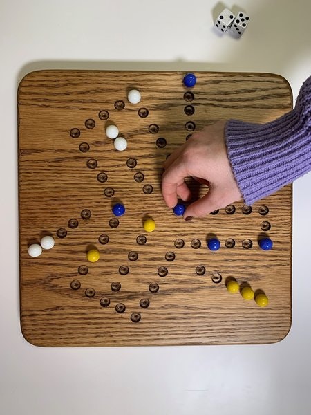 Amish Oak Aggravation Game 3-4 Players In-Stock