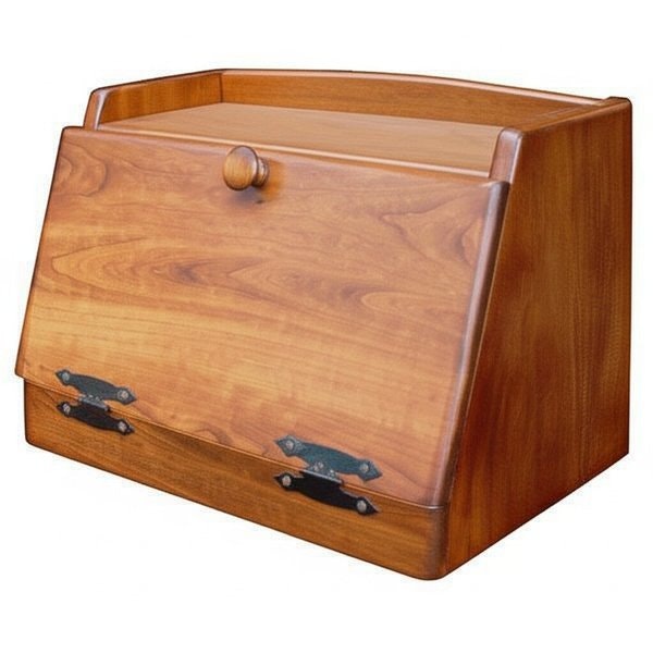 Amish Made Oak or Cherry Wood Plain Bread Box