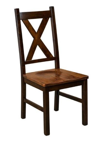 Amish Trego Dining Chair with a Saddle Scoop Seat Shown in a Two-Tone Finish