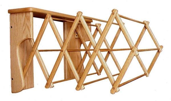 Amish Oak Wood Wall Drying Rack