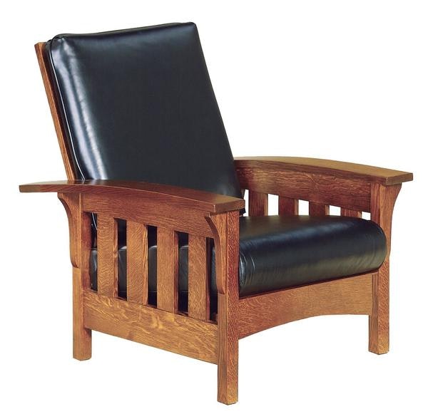 Upholstered Mission Footstool with Side Slats | DutchCrafters