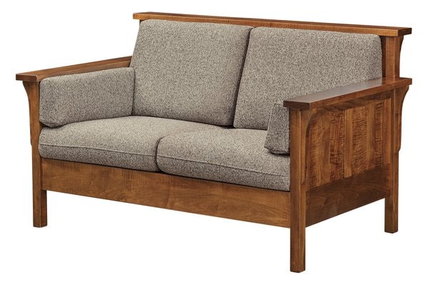 Amish Loomis Mission Loveseat Sofa with Highback