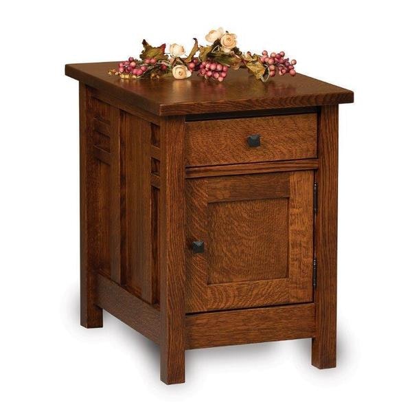 Amish 24 Tall Pure Mission End Table Cabinet with Drawer