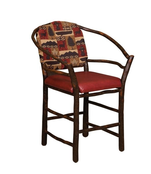 Amish Rustic Hickory Hoop Counter and Bar Stool