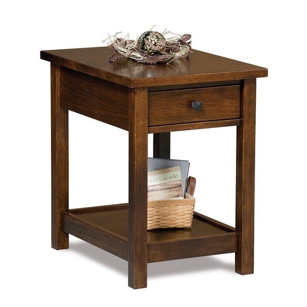 Amish 24 Tall Radiance Mission End Table with Drawer with Bottom Shelf