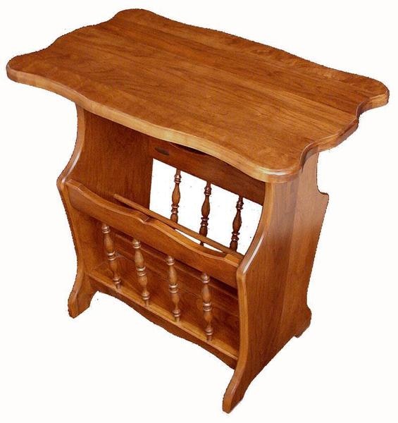 Amish Hardwood Magazine Stand with Scalloped Top