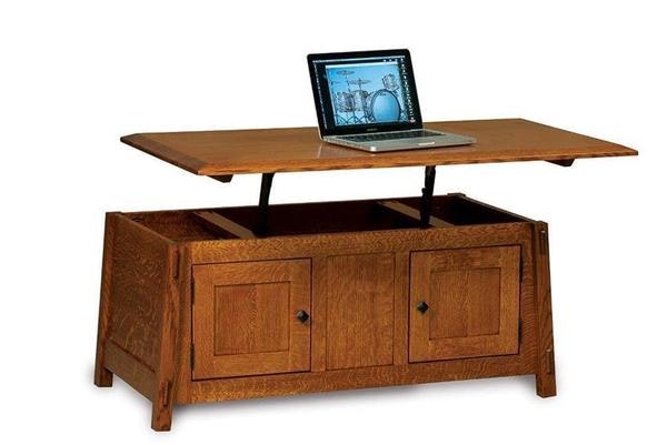 Amish 46 Wide Spark Mission Lift Top Coffee Table with Doors