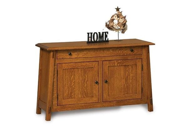 Amish 46 Wide Spark Mission Sofa Table Cabinet with 2 Doors
