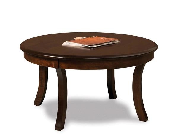 Amish Odyssey 38 Round Coffee Table with Bowed Legs