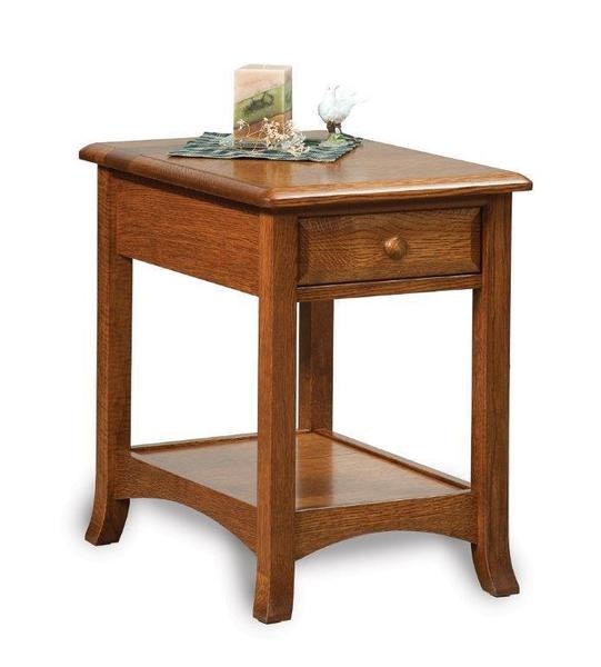 Amish 24 Tall Marvel End Table with Drawer and Lower Shelf