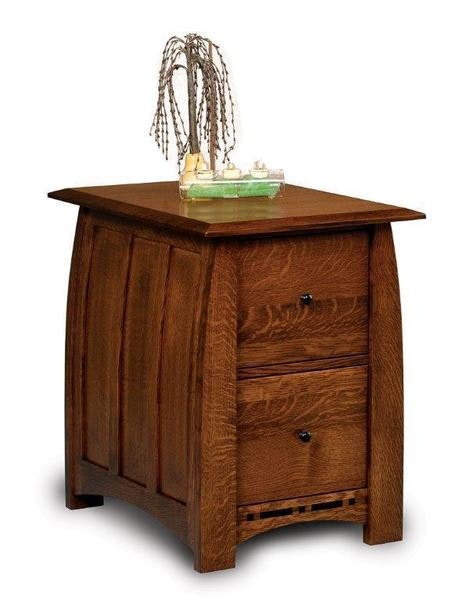 Amish 23 Wide Wood Grove Mission Two Drawers File Cabinet shown in Quarter Sawn White Oak with Golden Brown Stain.