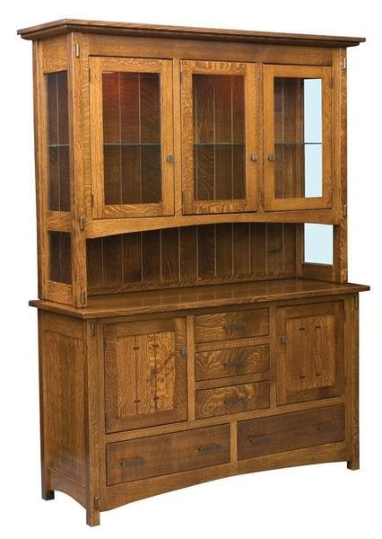 Amish Handcrafted Aliva China Hutch Cabinet