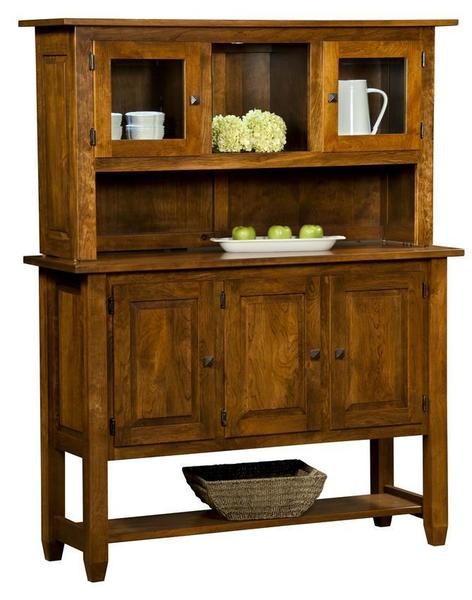 Amish Bayberry Stepback Hutch Cupboard Cabinet