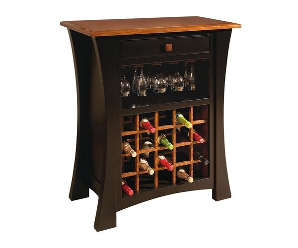 Amish Azinger Arts & Crafts Wine Storage Cabinet
