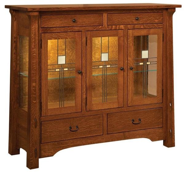 Amish Andar Mission Solid Wood High Dining Buffet