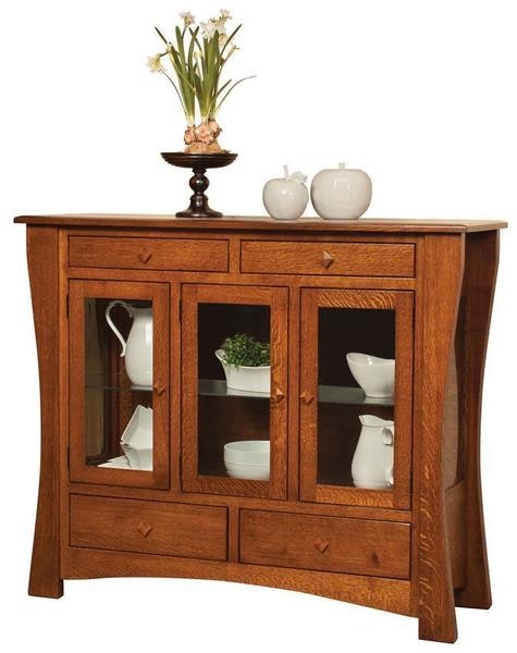 Amish Azinger Arts & Crafts High Buffet Cabinet
