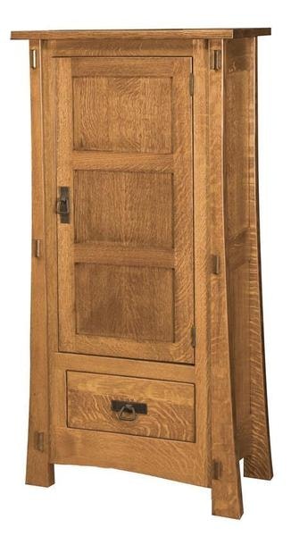Amish Handcrafted Modesto Mission 1-Door Storage Cabinet