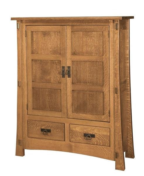 Amish Handcrafted Modesto Mission 2-Door Storage Cabinet
