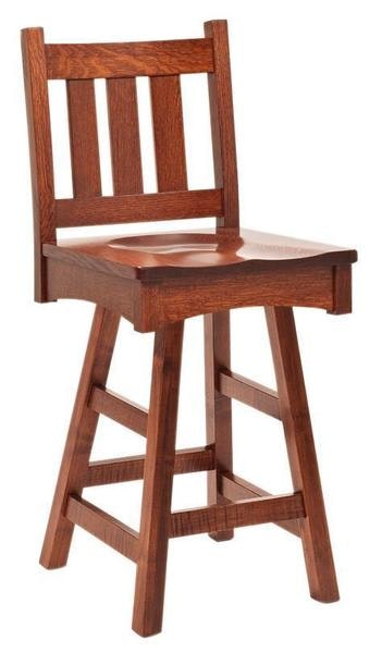 Amish Jaffrey Village Mission Swivel Counter and Bar Stool