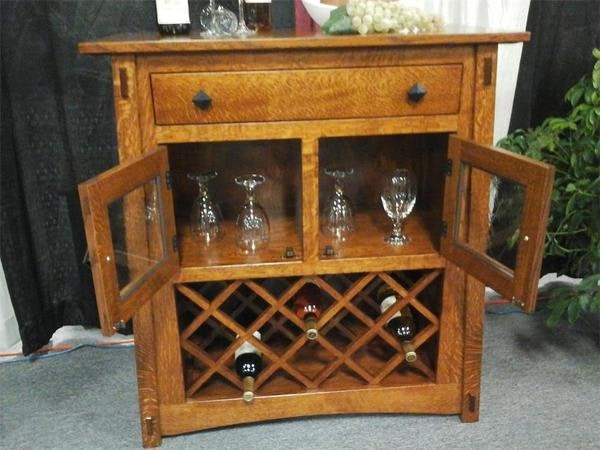 Amish Mills Creek Mission Sideboard with Wine Cabinet