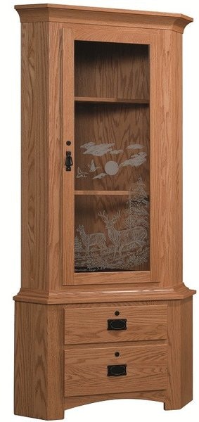 Amish Springfield 9-Gun Corner Cabinet