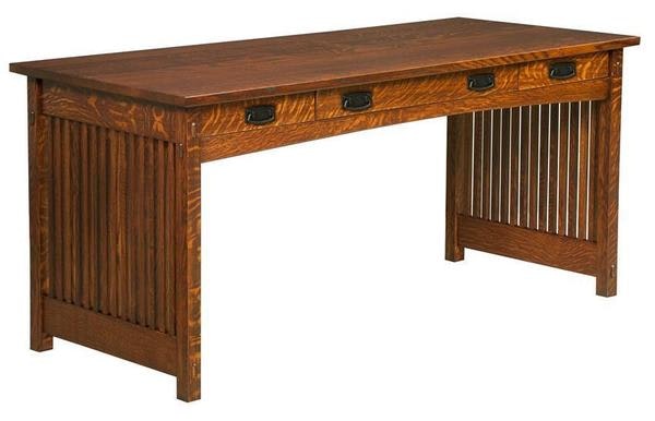 Amish Santa Rosa Mission Work Desk with Slatted Sides