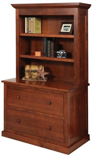 Amish River Valley 40" Lateral File Cabinet with 2 Drawers and Optional Bookshelf Top
