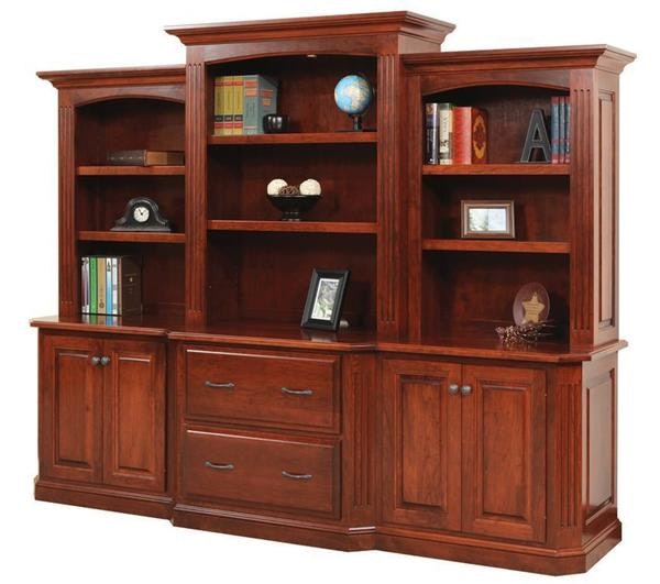 Amish Horizon Office Lateral File Cabinet and Credenza with Optional Bookcase Top