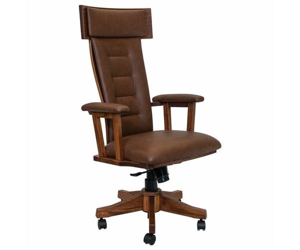 Amish Monson Contemporary Desk Chair with Wheels