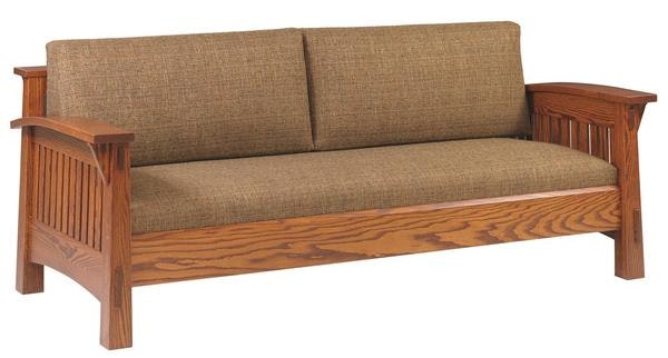 Amish Benton Custom 81 1/2 inch Sofa  Mission style with choice of Premium Wood and Upholstery.