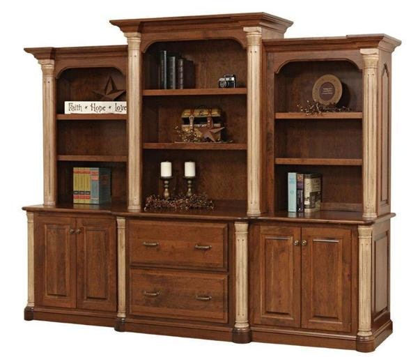Amish Riverdale Premier Sideboard Set with File Cabinets and Optional Bookcase Top