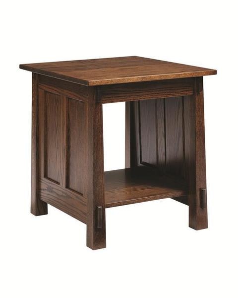 Amish-Country-Shaker-End-Table  22 inches wide with open bottom shelf.