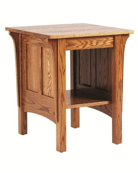Amish-Shaker-End-Table 22 inches wide with bottom shelf.