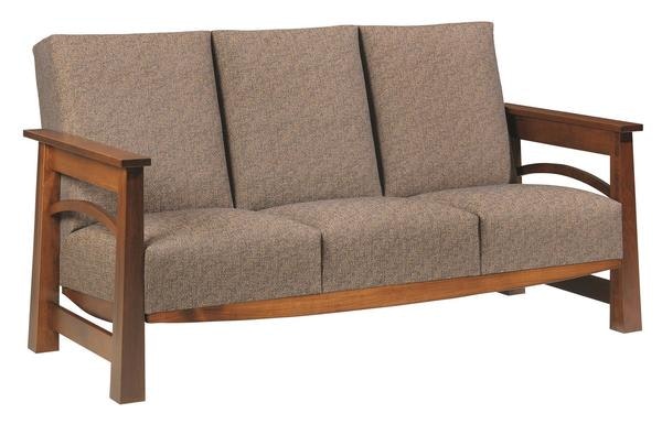 Amish-Wood-Frame-3-Seater-Sofa 72 1/4 inch 3 seater Wood framed Upholstered sofa.